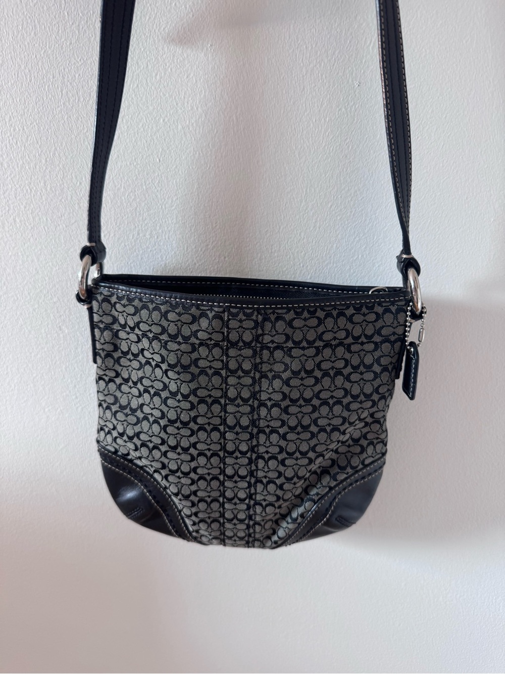 Coach Black Signature Jacquard Crossbody Bag